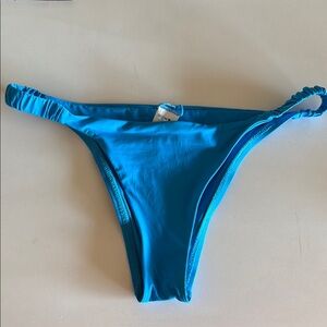 VITAMIN A Zuri High Leg Bikini Bottom Womens Large Cerulean Blue Bikini Bottom